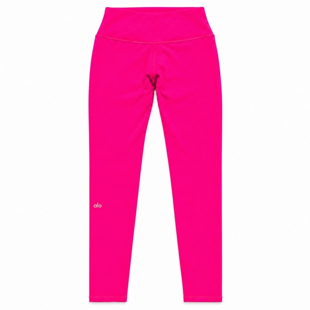 Alo Yoga Leggings XS Neon Pink Airbrush High Waist Sculpting Pilates
